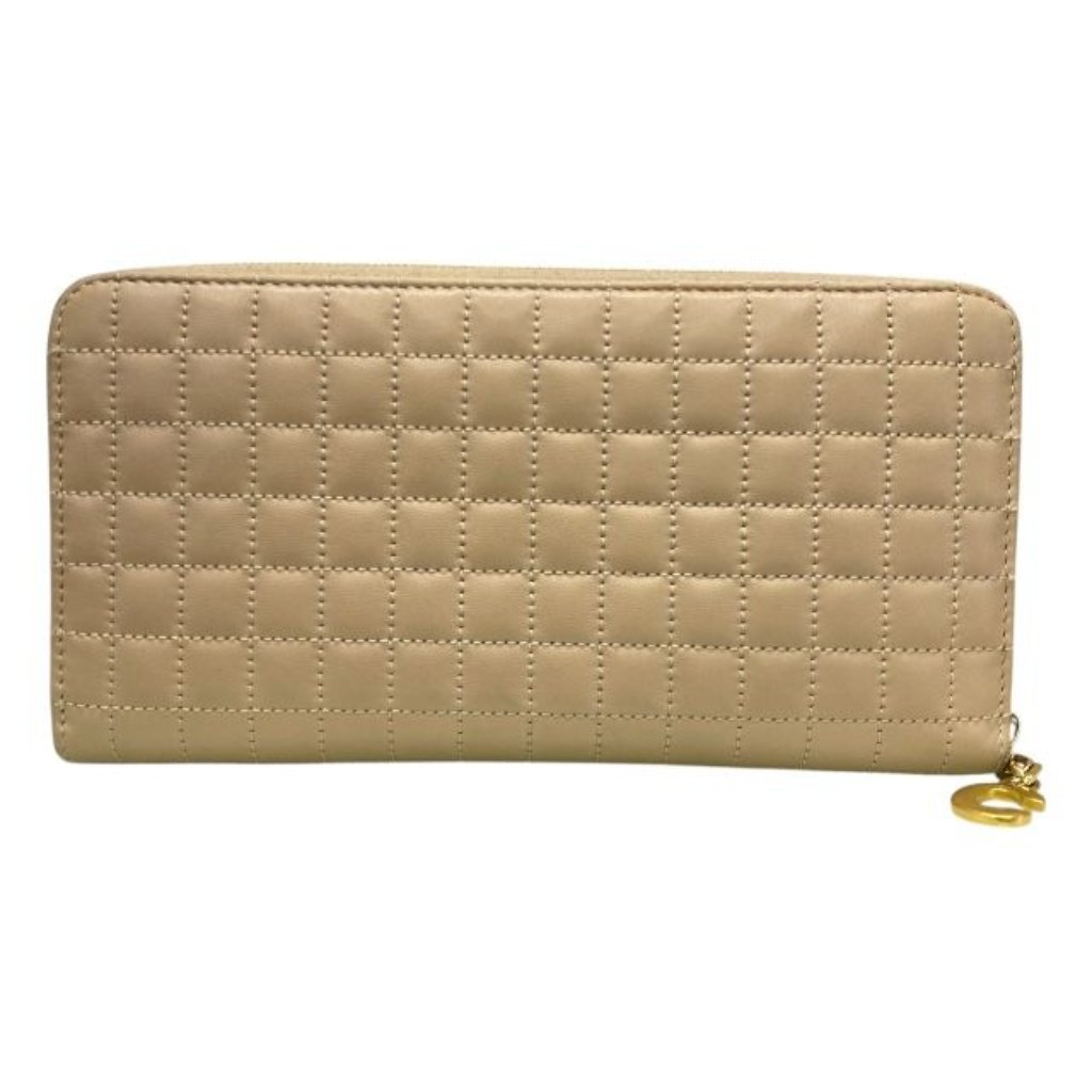Celine Wallet Long Wallet Round Zipper Quilted